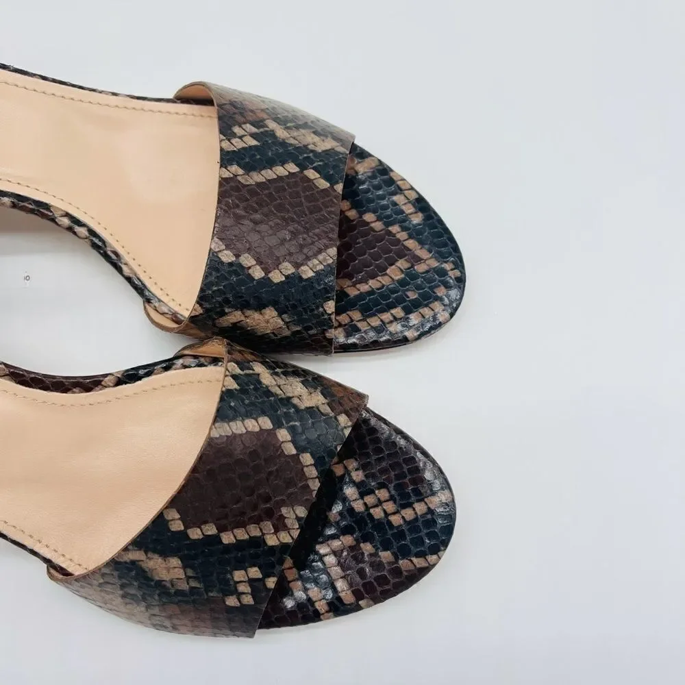 Snake Embossed Block Heel Sandal AGL